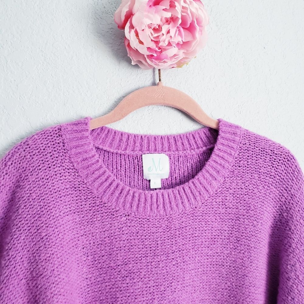 Shop The Mint Feeling Close To You Orchid Purple Textured Sweater - Picture 4 of 8
